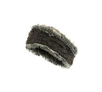 Women Wool/Faux Fur Ear Warmer Headband Fleece Lined Handknitted Cable Knit One-Size Handmade Pachamama Fair Trade (Bark)