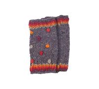 Women Wool Hand Warmers Fleece Lined Handknitted Dots Multicoloured One-Size Handmade Extra Warm Pachamama Fair Trade (Bark)