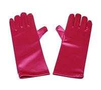 Women Wrist Length Adult Size Stretchy Satin Gloves (Red)(Size: 9 x 24cm)