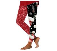 Women Xmas Leggings Gym Fitness Running Tights High Waisted Legging Merry Christmas Stretchy Pants Workout Tights (Black, S)