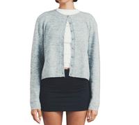 Women Y2k Crop Cardigan Sweater Long Sleeve Button Down Lightweight Cardigan Sweaters Open Front Knit Top Outwear(Chic Light Gray,L)