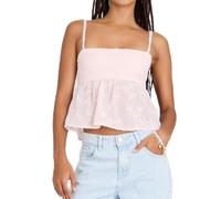 Women Y2K Lace Babydoll Cami Top Spaghetti Strap Ruffle Peplum Tank Top Low Cut Backless Cropped Camisole