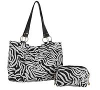 Women Zebra Leopard Print Underarm Shoulder Bag for Work & Outing (Black B)