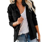 Women Zipper Jacket Work Jacket Pocket Snap Button Jacket Casual Jacket Solid Color Quilted Transitional Jacket Stand-Up Collar Utility Jacket Lightweight Jacket Boyfriend Parka Cargo Jackets