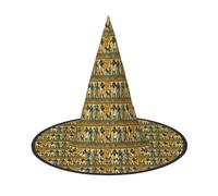 WOmeng Ancient Egypt Tribe Series Print Halloween Witch Hat Carnival Costume Accessory Foldable Lightweight Cap Festivals