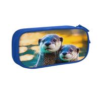WOmeng Animal Cute Brown Otters Print Pencil Stationery Bag School College Office Pouch Pens Crayons Art School Supplies