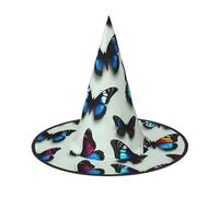 WOmeng Butterfly And Cello Print Halloween Witch Hat Carnival Costume Accessory Foldable Lightweight Cap Festivals