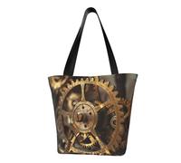 WOmeng Clock Gear Print Summer Versatile Carry Shoulder Bag Travel Handbag Beach Daily Use Ample Storage