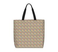 WOmeng Colorful Cartoon Horses Print Unisex Stylish Tote Lightweight Shopping Bag Reusable Grocery Everyday Occasions