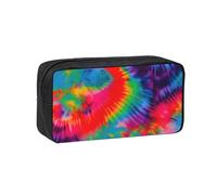 Womeng Colorful Tie Dye Pattern Print Adults Spacious Pen Case Large-Capacity Stationery for Office Home Organizer Pouch