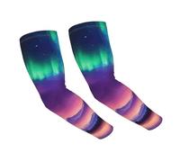 WOmeng Dark Northern Lights Print Protection Practical Sun Arm Sleeves Uv Protection Versatile Usage Across Activity