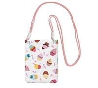 WOmeng Delicious Cupcakes Print Mobile Pouch Phone Crossbody Bag Water-Resistant Travel Hiking Shopping Daily Use