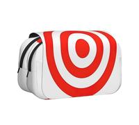 WOmeng Design Target Print Versatile Pen Case Convenience Compartments Travel Office Supplies Large Capacity