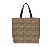 WOmeng Ethnic Circles Floral Pattern Print Unisex Stylish Tote Lightweight Shopping Bag Reusable Grocery Everyday Occasions