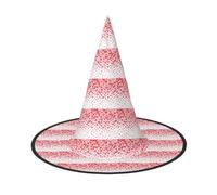 WOmeng Falling Red Hearts Print Halloween Witch Hat Carnival Costume Accessory Foldable Lightweight Cap Festivals