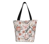 WOmeng Flower Paris Eiffel Tower Print Summer Versatile Carry Shoulder Bag Travel Handbag Beach Daily Use Ample Storage