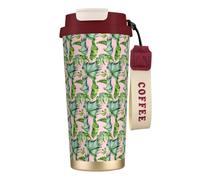 WOmeng Fresh Banana Leaves Print Stainless Steel Coffee Cup Hot Cold Travel Mug Beverage Office Camping Daily Use