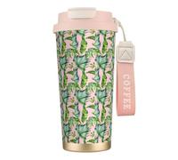 WOmeng Fresh Banana Leaves Print Stainless Steel Coffee Cup Hot Cold Travel Mug Beverage Office Camping Daily Use
