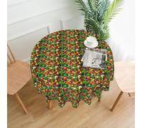 WOmeng Fresh Fruits and Vegetables Print Waterproof Washable Round Tablecloth Wedding Camping Picnic Holiday Table Cover