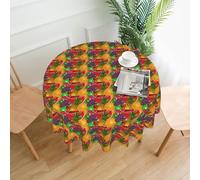 WOmeng Fresh Fruits Pineapple Print Waterproof Washable Round Tablecloth Wedding Camping Picnic Holiday Table Cover