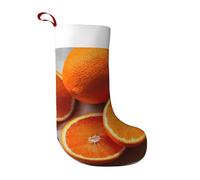 WOmeng Fresh Orange Fruit Print Girls And Boys Christmas Stocking Snowman Santa Xmas Tree Home Decor Party Sock