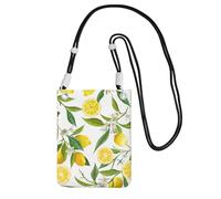 WOmeng Fresh Tropical Lemons Print Mobile Pouch Phone Crossbody Bag Water-Resistant Travel Hiking Shopping Daily Use