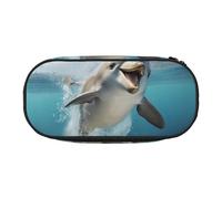 WOmeng Funny Animal Dolphin Print Convenient Lightweight Pencil Case Pen Makeup School Travel Office Versatile Usage