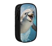 WOmeng Funny Animal Dolphin Print Practical Pencil Bag School Supplies Pens Pencils Art Accessories Various Occasion