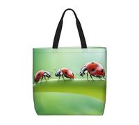 WOmeng Funny Ladybug Print Unisex Stylish Tote Lightweight Shopping Bag Reusable Grocery Everyday Occasions