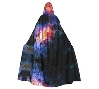 WOmeng Galaxy In The Universe Print Full Length Halloween Unisex Cloak Hooded Medieval Colors Costume Cosplay Party