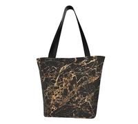WOmeng Gold marble Print Summer Versatile Carry Shoulder Bag Travel Handbag Beach Daily Use Ample Storage