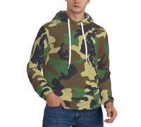 WOmeng Green Military Camo Print Men'S Fashion Hoodie Pullover Casual Wear For Gift For Dad Husband Boyfriend
