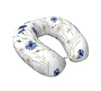 WOmeng Hand Drawn Flower Print Comfortable U-Shaped Neck Support Flexibility Pillow Long Flights Road Trips Use