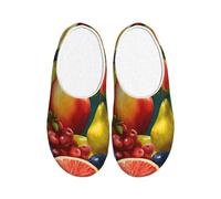 WOmeng Healthy Food Print Adult TPR Slippers Soft Indoor House Spring Slippers Travel Home Comfort Footwear