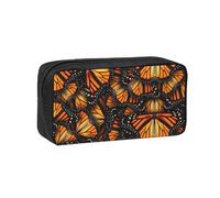 Womeng Heaps of Orange Monarch Butterflies Print Adults Spacious Pen Case Large-Capacity Stationery for Office Home Organizer Pouch