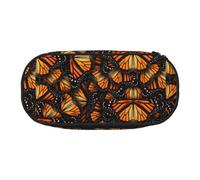 WOmeng Heaps of Orange Monarch Butterflies Print Convenient Lightweight Pencil Case Pen Makeup School Travel Office Versatile Usage