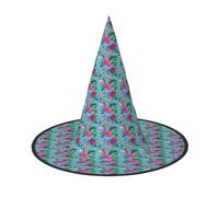 WOmeng Hello Hawaii Print Halloween Witch Hat Carnival Costume Accessory Foldable Lightweight Cap Festivals