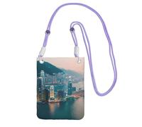 WOmeng Hong Kong Print Mobile Pouch Phone Crossbody Bag Water-Resistant Travel Hiking Shopping Daily Use