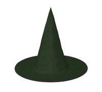WOmeng Hunter Green Floral Petals Pattern Print Halloween Witch Hat Carnival Costume Accessory Foldable Lightweight Cap Festivals