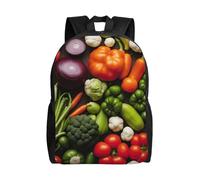 Womeng Introduction Of Various Vegetables Print Men Women Stylish Waterproof Backpack For Travel Lightweight Outdoor Commuter Bag