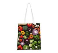 WOmeng Introduction Of Various Vegetables Print Reusable Bag Lightweight Bags Foldable Eco-Friendly All-Seasons Versatility Trendy