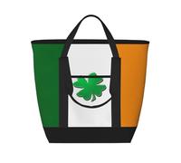 WOmeng Irish Flagprint Tote Bag Large Capacity Insulated Waterproof Package Grocery Lunch Picnic Beach