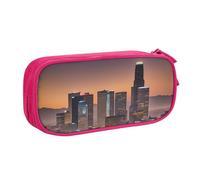 WOmeng Los Angeles Skyline Print Pencil Stationery Bag School College Office Pouch Pens Crayons Art School Supplies