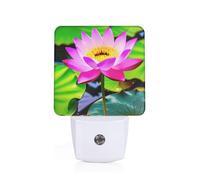 WOmeng Lotus Flowers Print Night Light Bedroom Bathroom Hallway for Adults Elderly Illumination Home Decor Gift