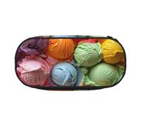 WOmeng Many Colored Ice Cream Print Convenient Lightweight Pencil Case Pen Makeup School Travel Office Versatile Usage