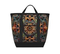 WOmeng Medallion Multiprint Tote Bag Large Capacity Insulated Waterproof Package Grocery Lunch Picnic Beach