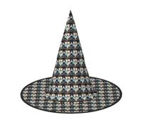 WOmeng Paris Eiffel Tower Picture Print Halloween Witch Hat Carnival Costume Accessory Foldable Lightweight Cap Festivals