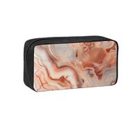 Womeng Rose Gold Marble Print Adults Spacious Pen Case Large-Capacity Stationery for Office Home Organizer Pouch