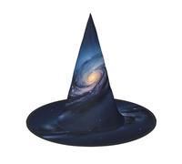 WOmeng Universe Milky Way Galaxy Print Halloween Witch Hat Carnival Costume Accessory Foldable Lightweight Cap Festivals