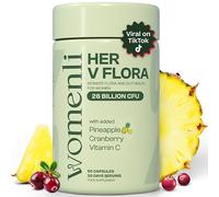 Womenli Her V Flora | Live Cultures for Intimate Flora | 26 Billion CFU with Cranberry, Vitamin C & Pineapple | Bio Cultures for Women | 30 Day Supply